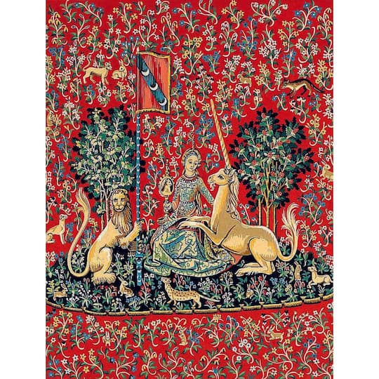 Gobelin Lady with A Unicorn Margot de Paris Printed Tapestry Needlepoint Canvas
